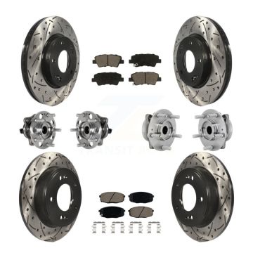 Front Rear Hub Bearing Coat Brake Rotor Pads Kit (10Pc) For 22 Hyundai Kona FWD with 2.0L KBB-131276
