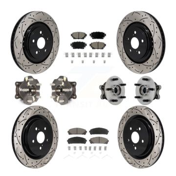 Front Rear Hub Bearing Coated Brake Rotor Pads Kit (10Pc) For 20-22 Toyota Highlander AWD KBB-131278