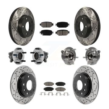 Front Rear Hub Bearing Coated Brake Rotor And Pad Kit (10Pc) For 2019-2021 Mazda CX-3 FWD KBB-131292