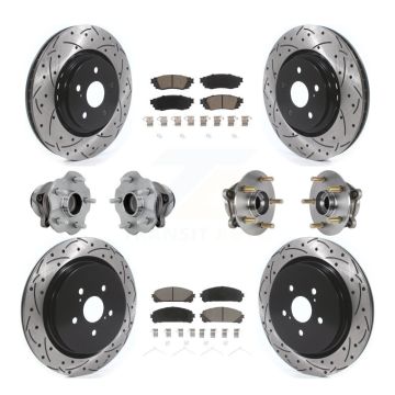Front Rear Hub Bearing Coat Brake Rotor Pads Kit (10Pc) For Lexus RX350 RX350L RX450h FWD KBB-131297
