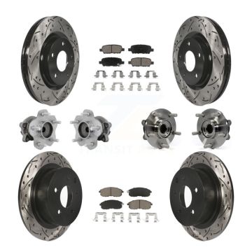 Front Rear Hub Bearing Coated Disc Brake Rotor And Ceramic Pad Kit (10Pc) For Nissan Juke KBB-131298