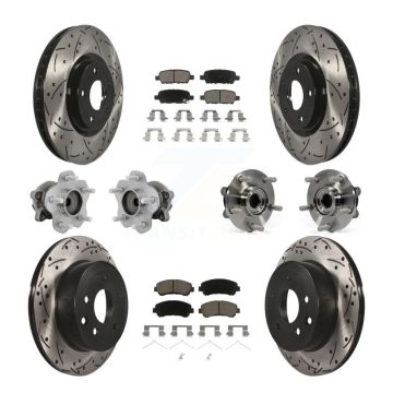 Front Rear Hub Bearing Coat Brake Rotor Pads Kit (10Pc) For Nissan Juke Nismo RS with FWD KBB-131299