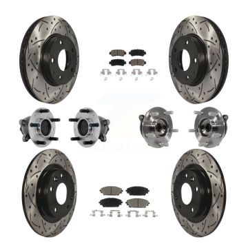 Front Rear Hub Bearing Coated Brake Rotor And Pad Kit (10Pc) For 2016-2018 Mazda CX-3 FWD KBB-131300