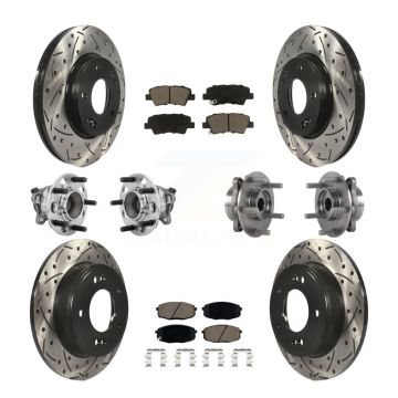 Front Rear Hub Bearing Coated Brake Rotor Pad Kit (10Pc) For Kia Forte Hyundai Elantra GT KBB-131304
