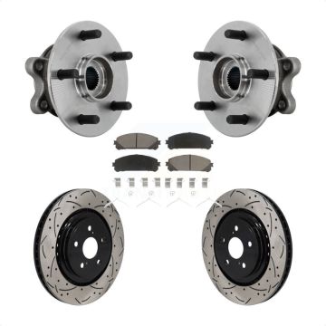 Front Hub Bearing Assembly Drill Slot Brake Rotor Pad Kit For 2020-2022 Toyota Highlander KBB-131317