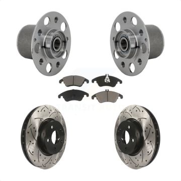 Front Hub Bearing Coated Drill Slot Brake Rotor Pads Kit For Mercedes-Benz E350 E400 E250 KBB-131324