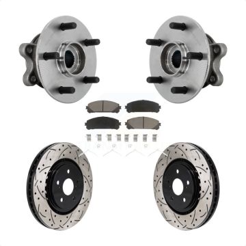 Front Hub Bearing Assembly Drilled Slot Brake Rotor & Pad Kit For 2021-2023 Toyota Sienna KBB-131332
