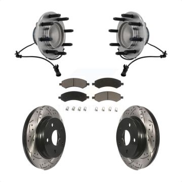 Front Hub Bearing Drilled Slot Brake Rotor & Pad Kit For Dodge Ram 1500 With 8 Lug Wheels KBB-131335