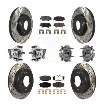 Front Rear Hub Bearing Coated Brake Rotor Pad Kit (10Pc) For Kia Forte Hyundai Elantra GT KBB-131349