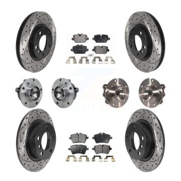 Front Rear Hub Bearing Coat Brake Rotor Pad Kit (10Pc) For Mini Cooper Countryman Paceman KBB-131352