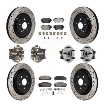 Front Rear Hub Bearing Coated Brake Rotor Pads Kit (10Pc) For 20-22 Toyota Highlander AWD KBB-131367
