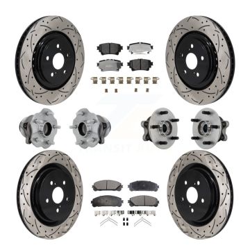 Front Rear Hub Bearing Coated Brake Rotor Pads Kit (10Pc) For 20-22 Toyota Highlander FWD KBB-131368