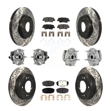 Front Rear Hub Bearing Coat Brake Rotor Pads Kit (10Pc) For 22 Hyundai Kona FWD with 2.0L KBB-131377