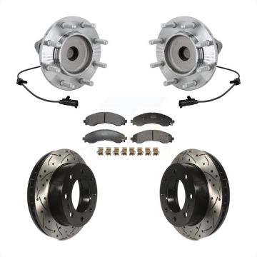 Front Hub Bearing Drill Slot Brake Rotor Pad Kit For 23 GMC Savana 3500 With 14000 lb GVW KBB-131388