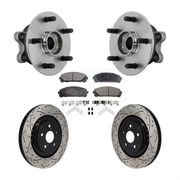 Front Hub Bearing Assembly Drill Slot Brake Rotor Pad Kit For 2020-2022 Toyota Highlander KBB-131403