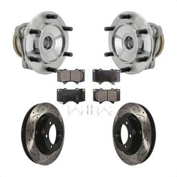 Front Hub Bearing Coated Drill Slot Brake Rotor Pads Kit For 2010-2021 Toyota 4Runner RWD KBB-131410