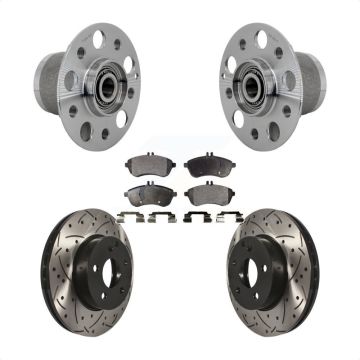 Front Hub Bearing Assembly Coated Drilled Slot Brake Rotor Pad Kit For Mercedes-Benz C250 KBB-131411