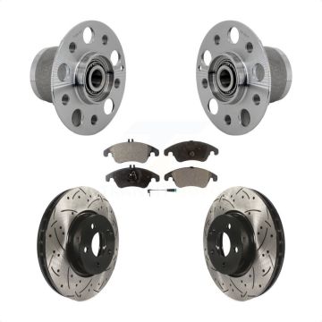 Front Hub Bearing Coat Drill Slot Brake Rotor Pads Kit For Mercedes-Benz E350 C350 SLC300 KBB-131412
