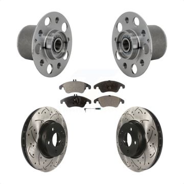 Front Hub Bearing Coated Drill Slot Brake Rotor Pads Kit For Mercedes-Benz E350 E400 E250 KBB-131413