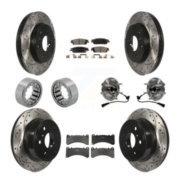 Front Rear Hub Bearing Coat Brake Rotor Pads Shoe Kit (10Pc) For GMC Sierra 1500 Yukon XL KBB-131417