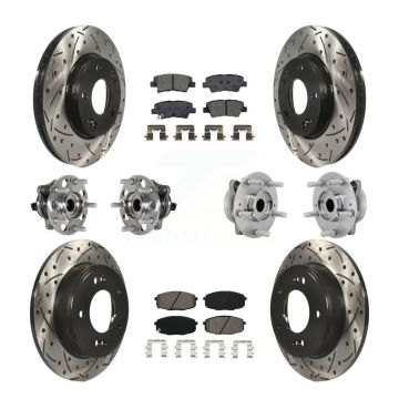 Front Rear Hub Bearing Coat Brake Rotor Pads Kit (10Pc) For 22 Hyundai Kona FWD with 2.0L KBB-131429