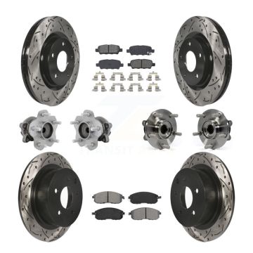 Front Rear Hub Bearings Coated Disc Brake Rotors And Pads Kit (10Pc) For Nissan Juke KBB-131441
