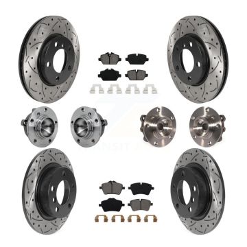 Front Rear Hub Bearing Coat Brake Rotor Pad Kit (10Pc) For Mini Cooper Countryman Paceman KBB-131448