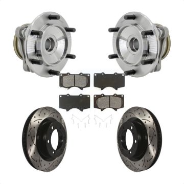 Front Hub Bearing Coated Drill Slot Brake Rotor Pads Kit For 2010-2021 Toyota 4Runner RWD KBB-131485