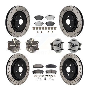 Front Rear Hub Bearing Coated Brake Rotor Pads Kit (10Pc) For 20-22 Toyota Highlander AWD KBB-131494