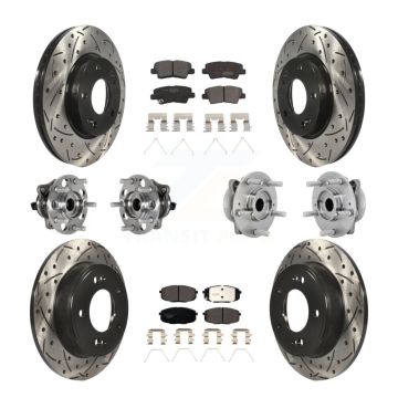 Front Rear Hub Bearing Coat Brake Rotor Pads Kit (10Pc) For 22 Hyundai Kona FWD with 2.0L KBB-131507