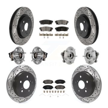 Front Rear Hub Bearing Coated Disc Brake Rotor And Ceramic Pad Kit (10Pc) For Toyota C-HR KBB-131508