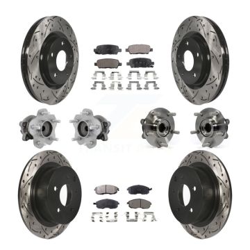 Front Rear Hub Bearing Coated Disc Brake Rotor And Ceramic Pad Kit (10Pc) For Nissan Juke KBB-131509
