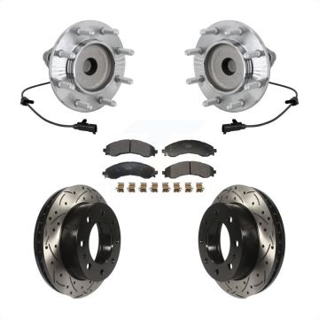 Front Hub Bearing Drill Slot Brake Rotor Pad Kit For 23 GMC Savana 3500 With 14000 lb GVW KBB-131529