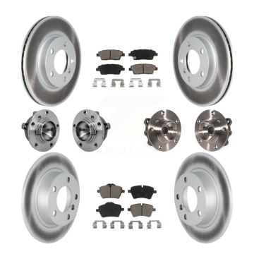 Front Rear Hub Bearing Coat Brake Rotor Pad Kit (10Pc) For Mini Cooper Countryman Paceman KBB-131572