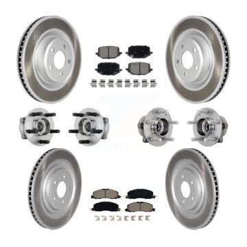 Front Rear Hub Bearing Coat Brake Rotor Pads Kit (10Pc) For 2020-2022 Lincoln Aviator AWD KBB-131593