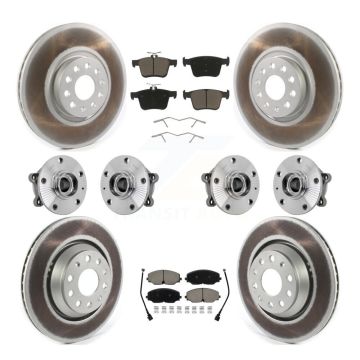 Front Rear Hub Bearing Coated Brake Rotor Pad Kit (10Pc) For Volkswagen Atlas Cross Sport KBB-131607
