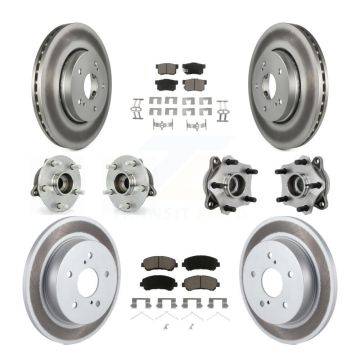 Front Rear Hub Bearing Coated Brake Rotor Pad Kit (10Pc) For 2010-2013 Suzuki Kizashi AWD KBB-131612