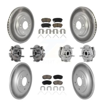 Front Rear Hub Bearing Coated Disc Brake Rotor Pad Kit (10Pc) For Hyundai Kona Kia Seltos KBB-131625