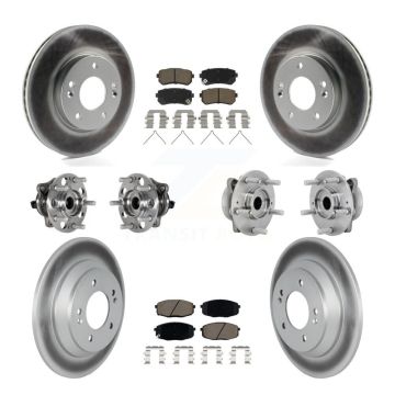Front Rear Hub Bearing Coat Brake Rotor Pads Kit (10Pc) For 22 Hyundai Kona FWD with 1.6L KBB-131634