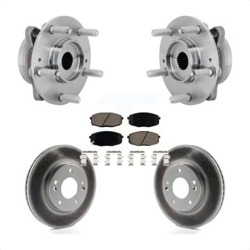 Front Hub Bearing Assembly Coated Disc Brake Rotor & Pads Kit For Hyundai Kona Kia Seltos KBB-131643