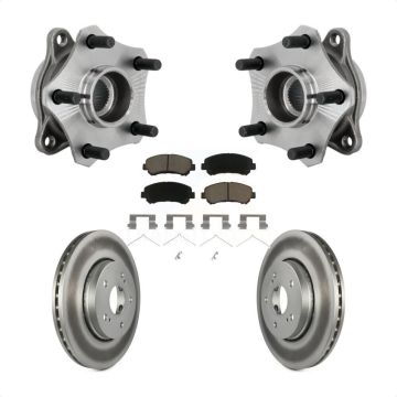 Front Hub Bearing Assembly Coated Disc Brake Rotor & Pad Kit For 2010-2013 Suzuki Kizashi KBB-131646