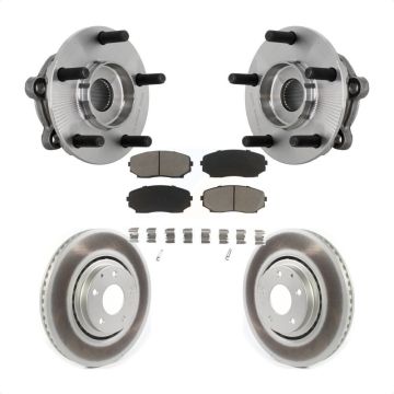 Front Hub Bearing Assembly Coated Disc Brake Rotors And Pads Kit For 2016-2023 Mazda CX-9 KBB-131654