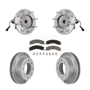 Front Hub Bearing Coat Brake Rotor Pad Kit For GMC Sierra 3500 HD Chevrolet Silverado RWD KBB-131656