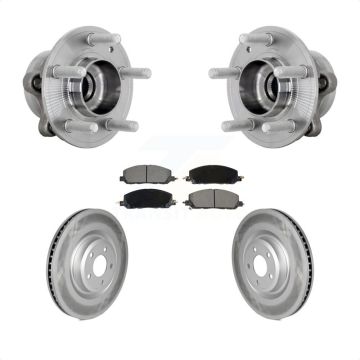 Front Hub Bearing Coated Brake Rotor And Pad Kit For Ford Explorer Lincoln Aviator Police KBB-131673