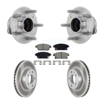 Front Hub Bearing Assembly Coated Disc Brake Rotors And Ceramic Pads Kit For Cadillac ATS KBB-131679