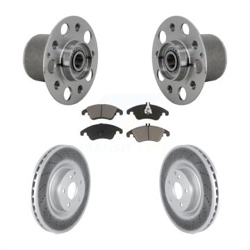 Front Hub Bearing Assembly Coated Disc Brake Rotor & Pads Kit For Mercedes-Benz E400 E550 KBB-131689