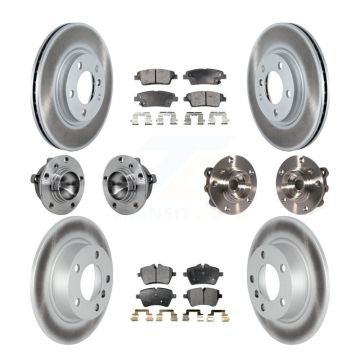 Front Rear Hub Bearing Coat Brake Rotor Pad Kit (10Pc) For Mini Cooper Paceman S with FWD KBB-131719