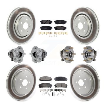 Front Rear Hub Bearing Coat Brake Rotor Pads Kit (10Pc) For Lexus RX350 RX350L RX450h FWD KBB-131760