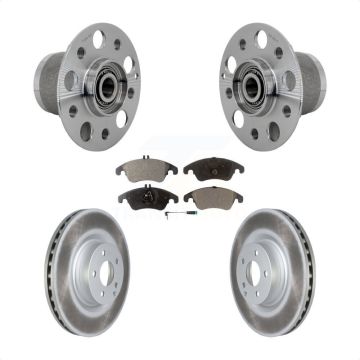 Front Hub Bearing Assembly Coated Disc Brake Rotor & Pads Kit For Mercedes-Benz E550 C250 KBB-131812