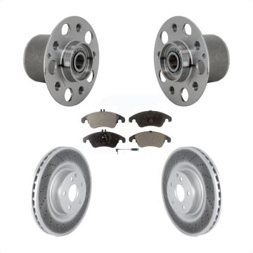 Front Hub Bearing Assembly Coated Disc Brake Rotor & Pads Kit For Mercedes-Benz E400 E550 KBB-131813